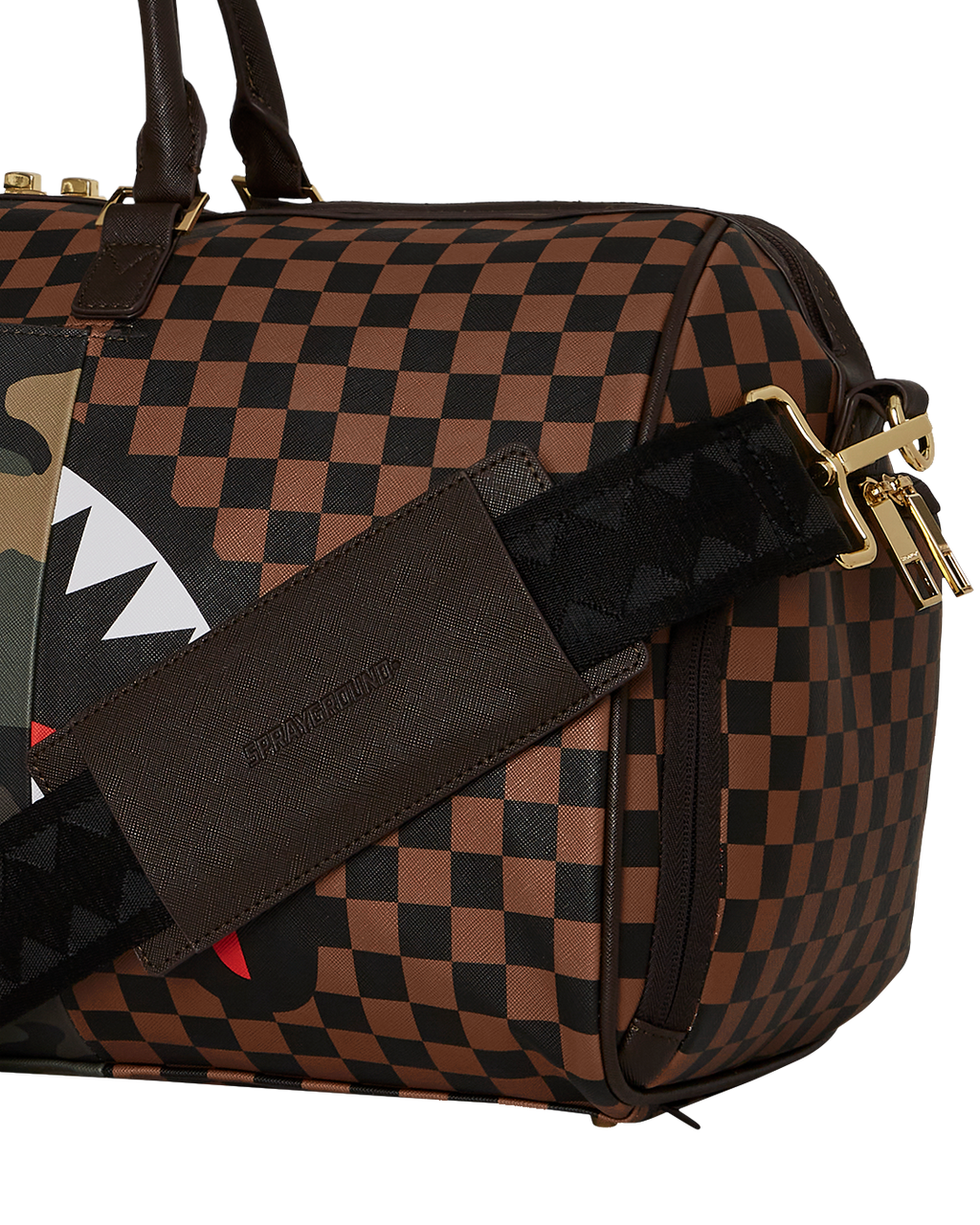EXTERIOR GOLD ZIP POCKET SHARKS IN PARIS DUFFLE